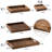 Wooden Service Tray And Handle, Rectangular Plate Entertainment, Breakfast, Coffee Table, (Rustic/7 Pcs)
