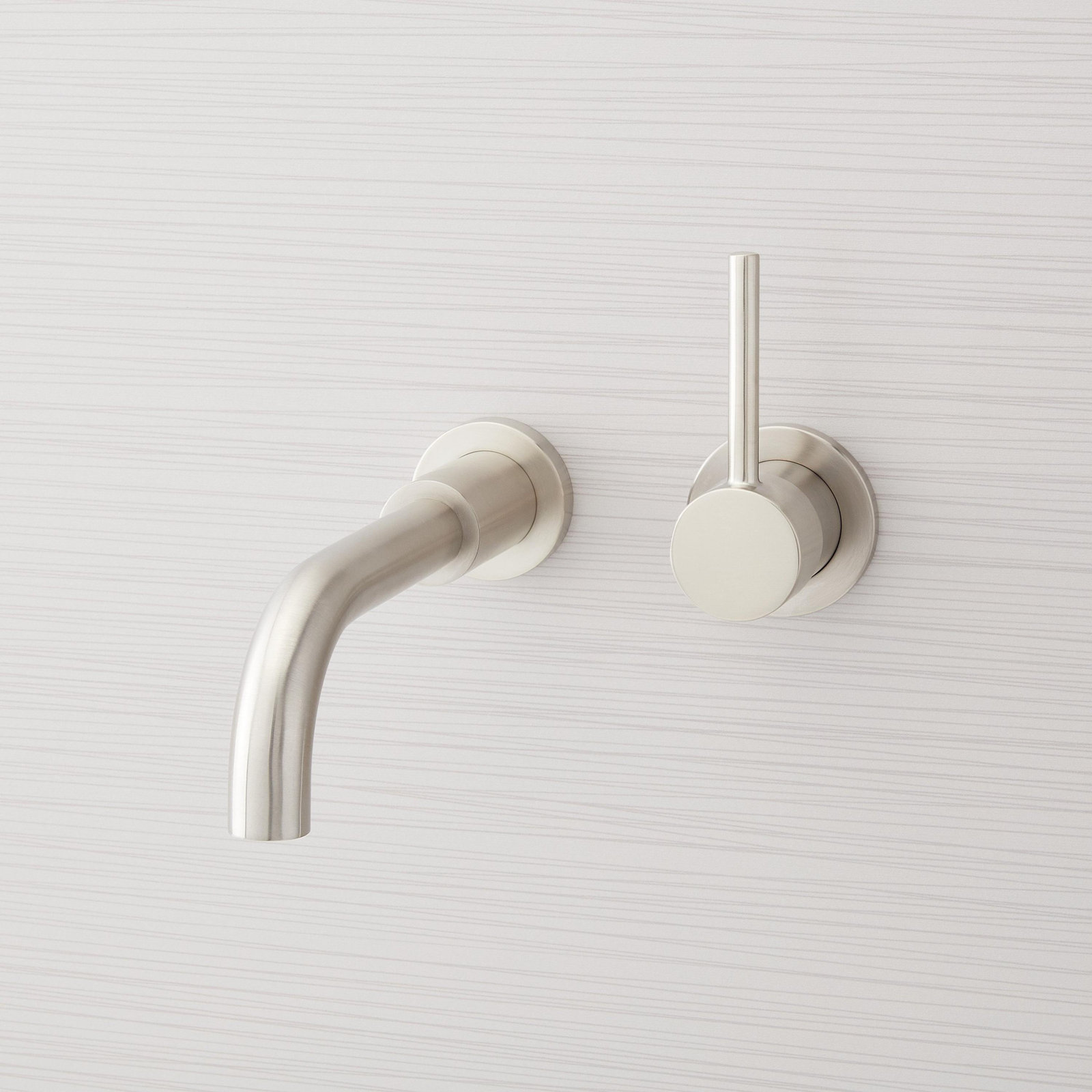 Lexia 1.2 GPM Wall Mounted Widespread Bathroom Faucet, Brushed Nickel