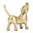 Decorative Howling Dog Figurine Statue for Living Room Decoration - Modern Metal Sculpture for Table Accent, or Home Decor - 8", Gold & Metallic