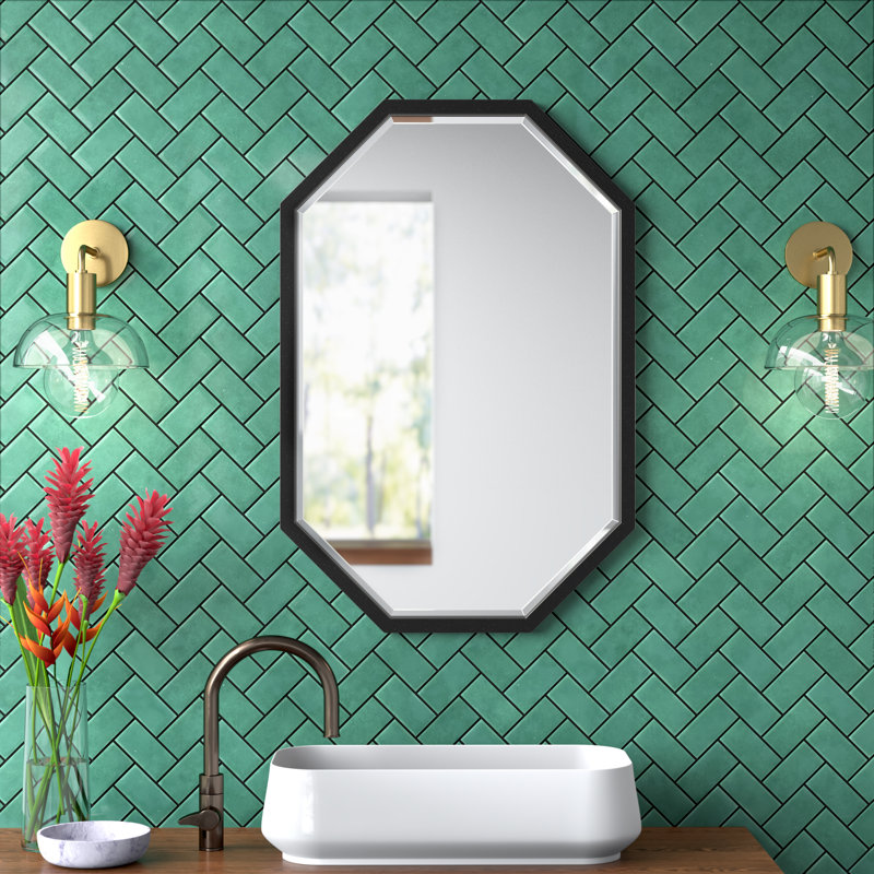 Sarratt Flat Mirror, Black, 36" x 24"