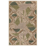 Zoe Bios By Jaipur Living Orto Botanica HNC02 Handmade Abstract Green and Taupe Area Rug (6'x9')