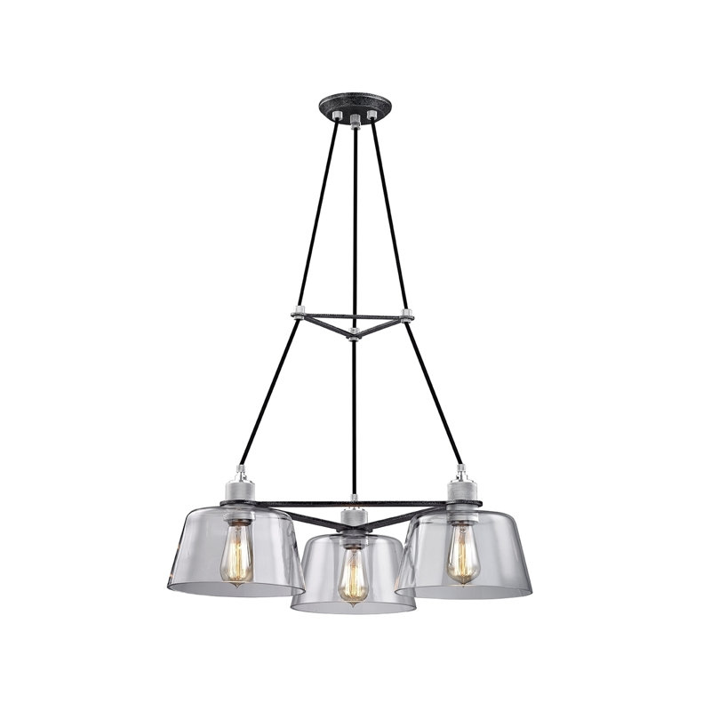 Lustre géométrique à 3 lumières audiophile