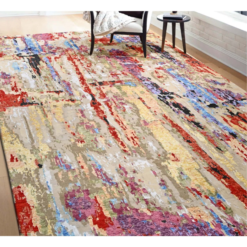 Tapis rectangulaire noué à la main, Rectangle 10 pi x 14 pi