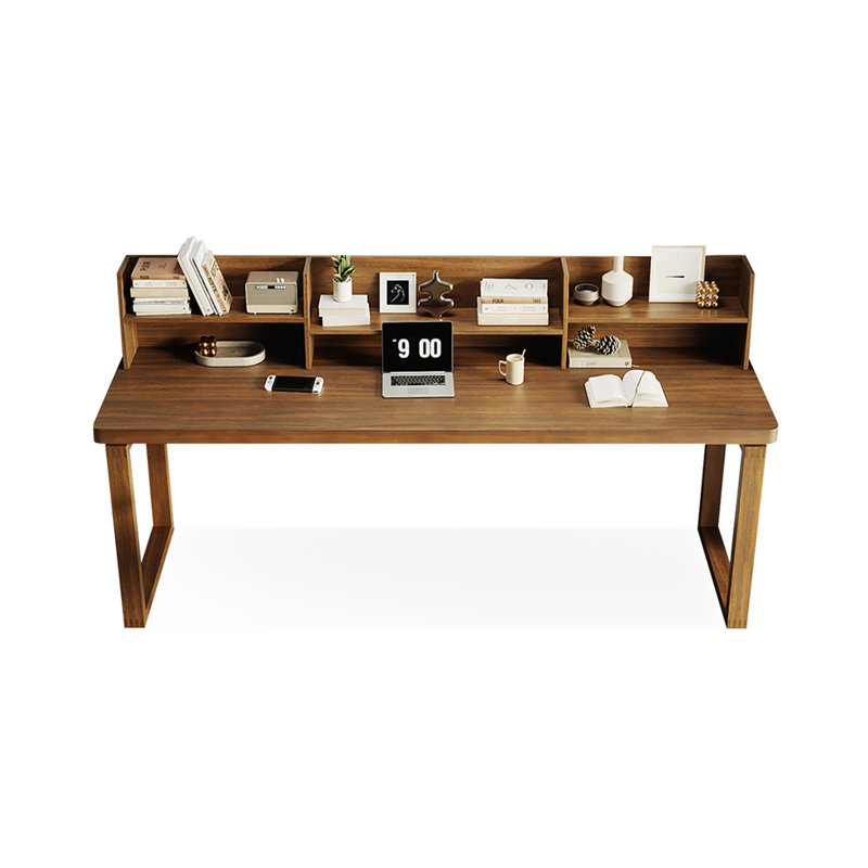 Bureau rectangulaire en bois massif brun noisette, H 45,28 po x l 70,87 po x P 23,62 po