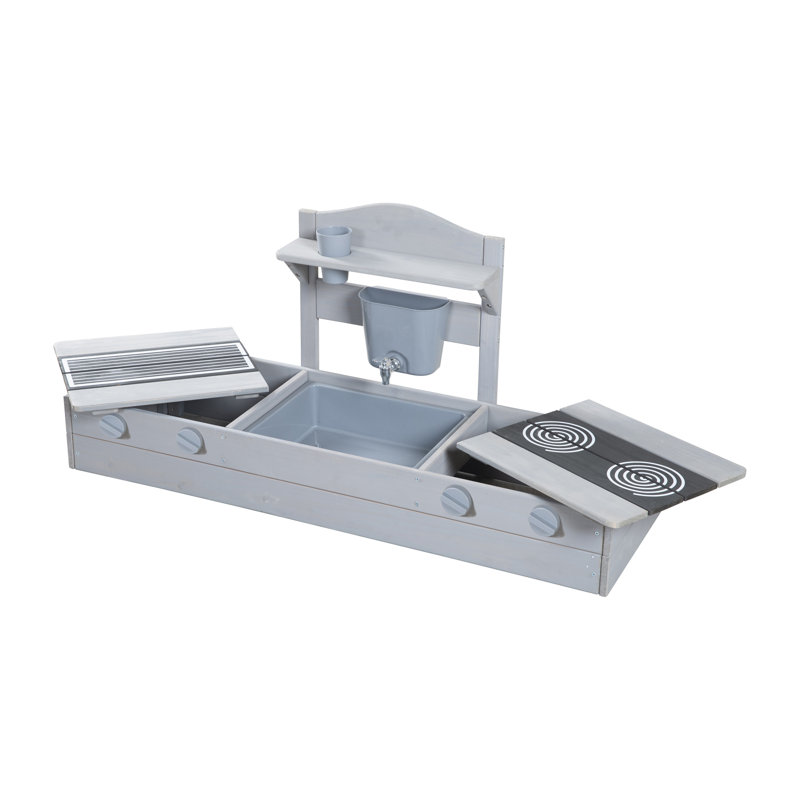 roba Outdoor FSC 116Cm x 37Cm Solid Wood Rectangle Sandbox