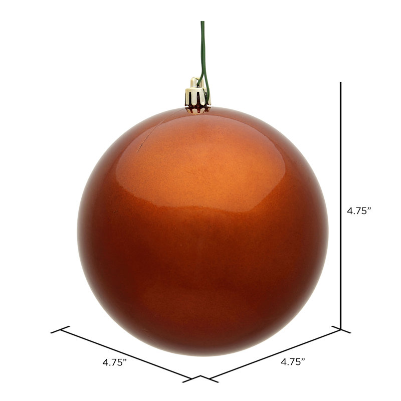Décoration de boule décorative des Fêtes, H 4,75 po x l 4,75 po x P 4,75 po, Dark Copper, 4