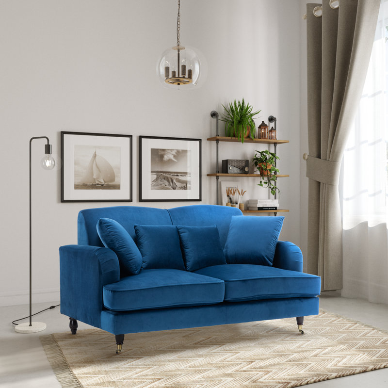Penermon Roll Arms Sofa, Emerald Green Velvet, 2