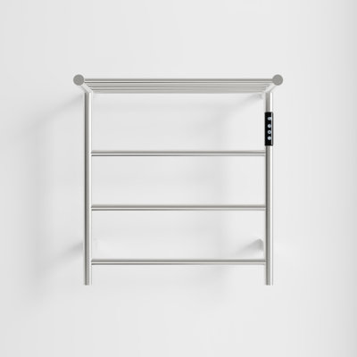 Heated Towel Rack With Top Shelf, 3-Bar Towel Wall Mountedwarmer With Intelligent Touch Screen Timer
