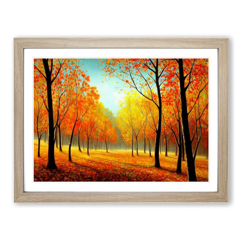 View of an Autumn Forest Vol.1 - Framed Print, 34cm H x 46cm W, Oak