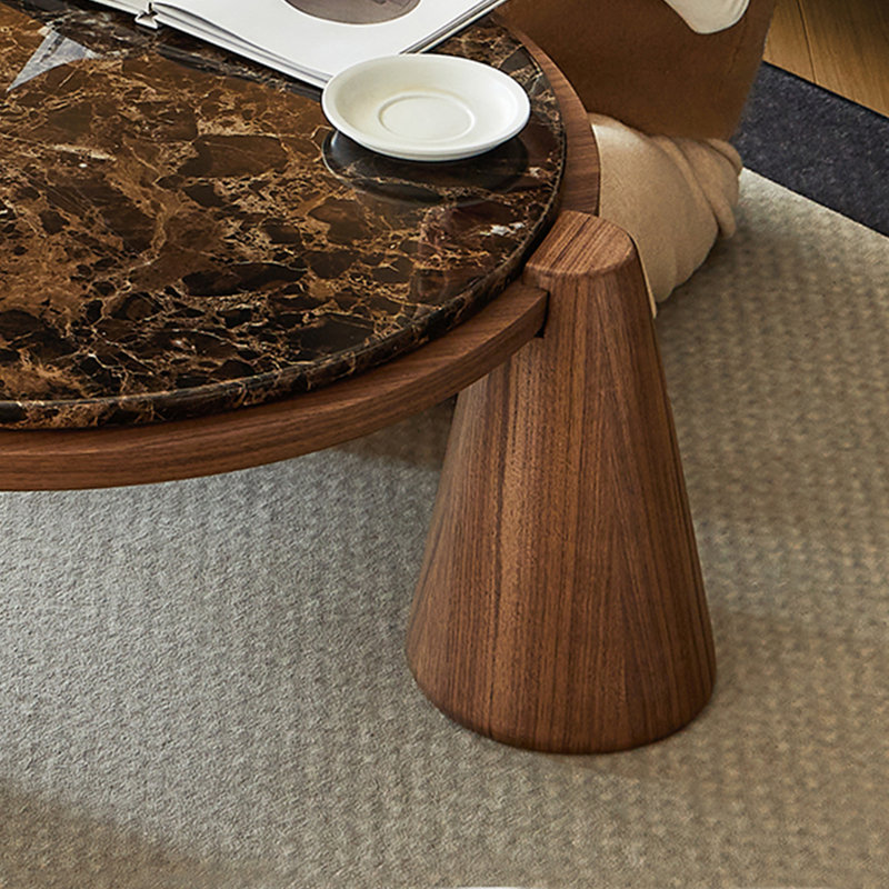 Table basse Retro Luxury, Brun clair / Base brune