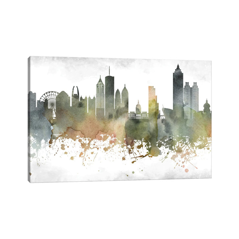 Atlanta Skyline by WallDecorAddict - Wrapped Canvas Print, 20.32cm H x 30.48cm W x 1.9cm D