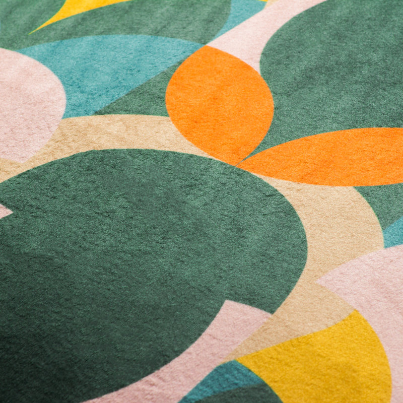 Square Cushion Cover, Peach/Pine