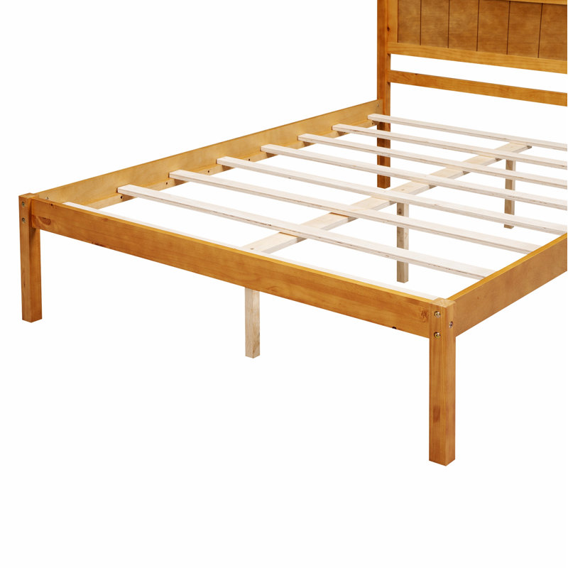 Structure de lit plateforme robuste avec tête de lit, support en lattes de bois pour une durabilité accrue et une esthétique moderne