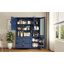 Buffet autoportant traditionnel de 63,3 po x 17,8 po x 78,3 po avec huche, grand garde-manger bleu avec tiroirs, tablette de porte et tablettes réglables Traditional