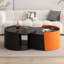 Table basse gigogne, tables gigognes rondes et tables de bout pour petits espaces, tables d'appoint modernes avec plateau coulissant extensible pour le salon, le bureau-1147934523