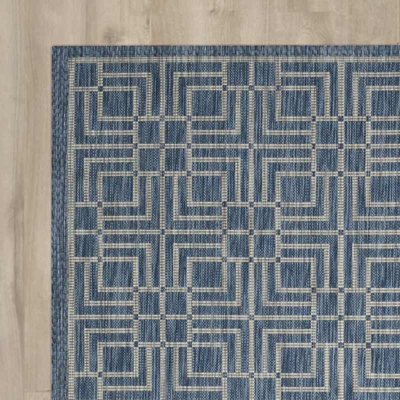 Laurence Geometric Hand Woven Indoor / Outdoor Area Rug, Rectangle 160 x 231 cm
