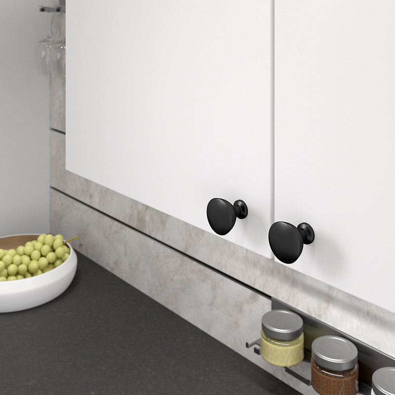 Expression 1 5/16" Diameter Round Knob, Matte Black
