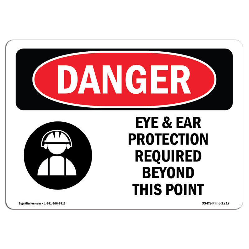 Danger Sign, 12" H x 18" W x 0.1" D