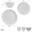 Mikasa Belle Scalloped 12 Piece Dinnerware Set, Service for 4