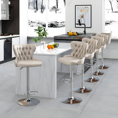 Swivel PU Adjustable Height Counter Bar Stools