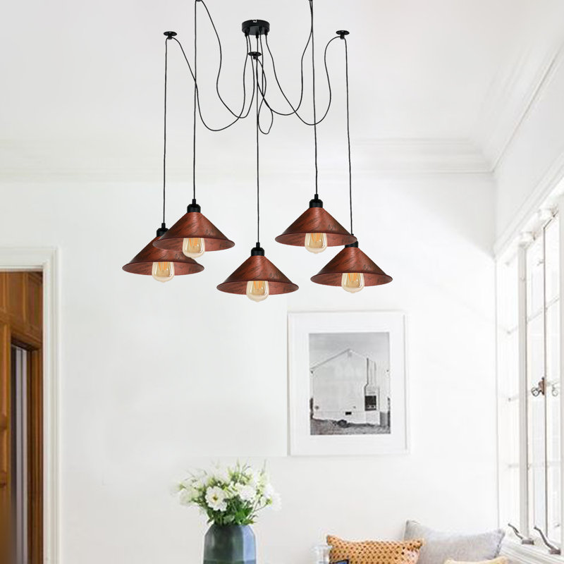 Aaden 5 - Light Rustic Red Kitchen Island Pendant