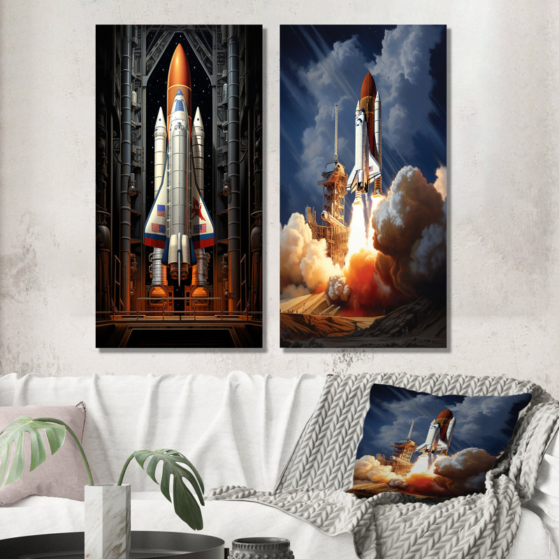 «Rocketship Revelation», 2 pièces, Toile tendue, H 32 po x l 32 po