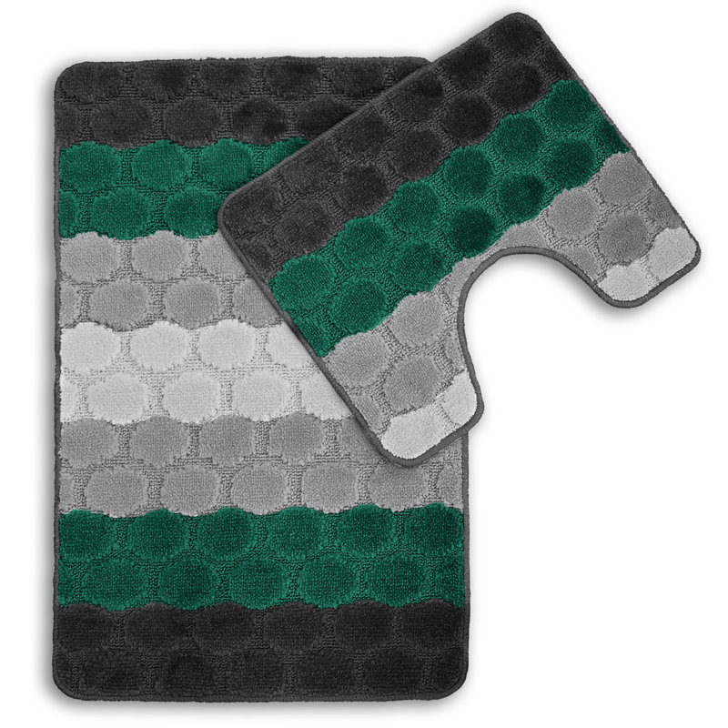 Kenery Hex Stripe Bath Set, Emerald