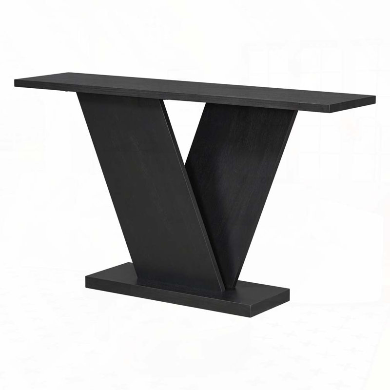 59.8" Entryway Console Table with V-Base Design, Black