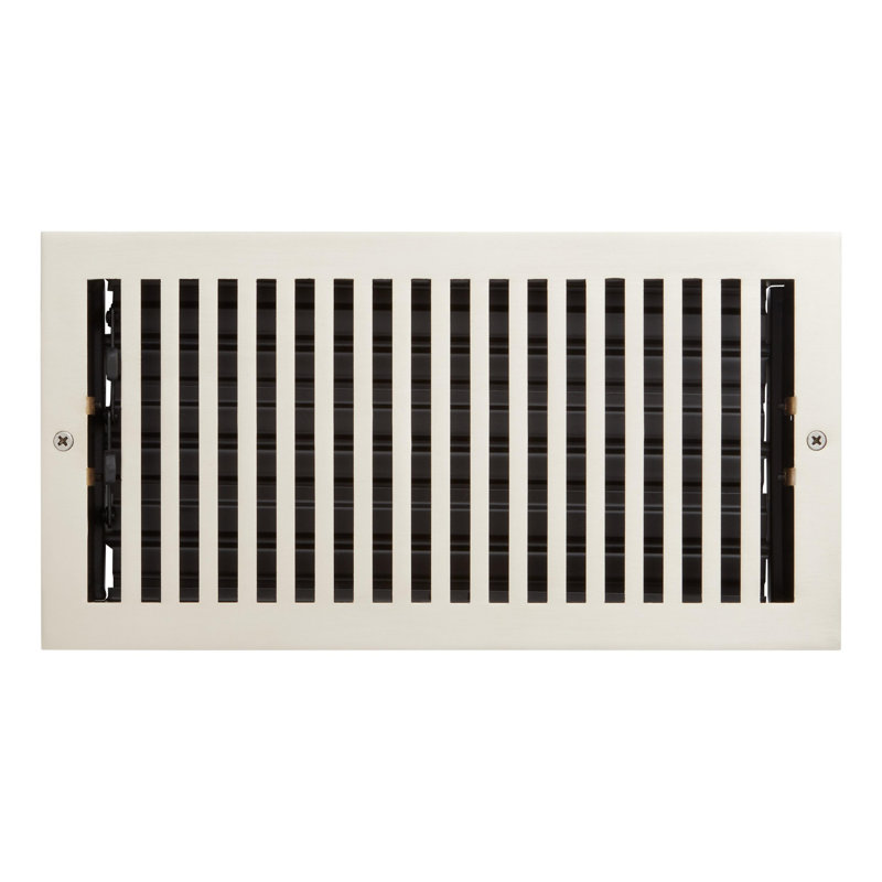 Modern Steel Oversized Wall Register, Brushed Nickel, 3" H x 7" W x 11.25" L