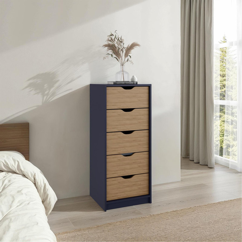 Grande commode 5 tiroirs, système coulissant