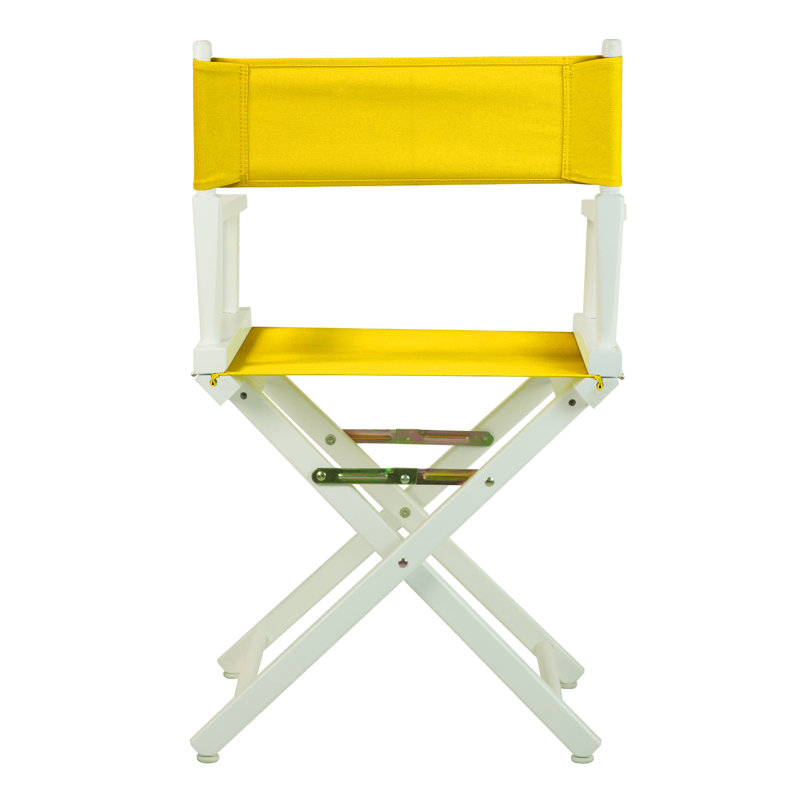 Chaise de réalisateur pliante 18 po, Blanc, Or