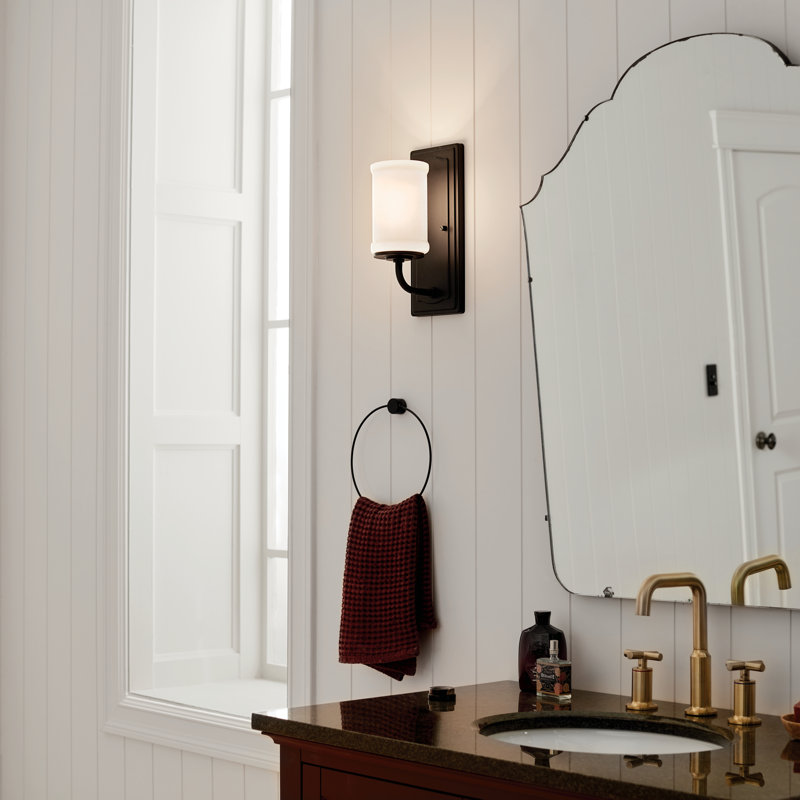 Cillean Steel Armed Sconce, Textured Black