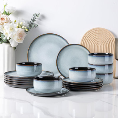 Rigoverto 3 Piece Porcelain China Dinnerware Set - Service for 6