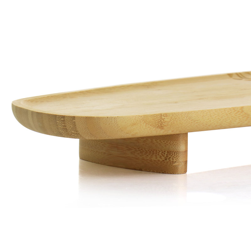Sadler 22" Natural Wood Serving Tray with Etched Design