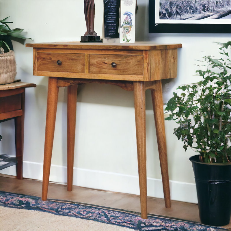 Hackneyville 70cm Solid Wood Console Table, Oak Wood/Natural