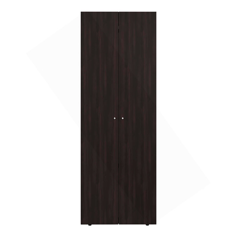 Armoire, 2 portes, 2 tablettes, noyer / wengé noir