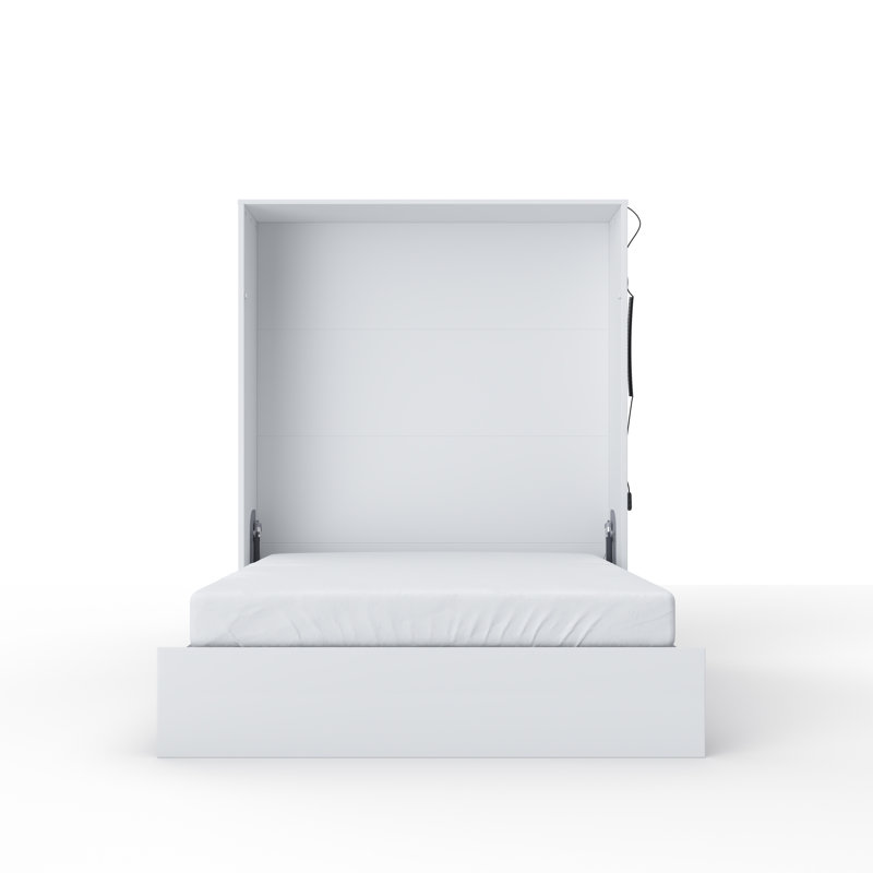 Bertília European Double (160 x 200cm) Murphy Bed, Glossy White