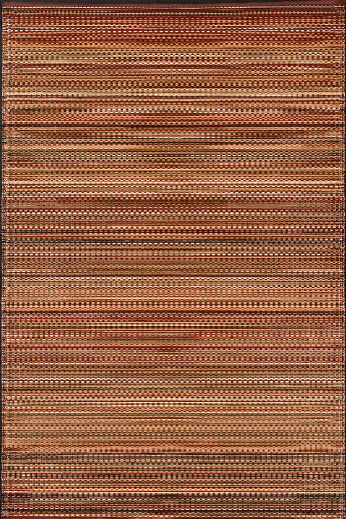 Mad Mats Striped Mixed Earth Tone Indoor/Outdoor Area Rug - Reversible ...