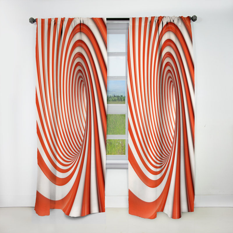 Rideau simple occultant moderne rouge et blanc, L 52 po x L 84 po