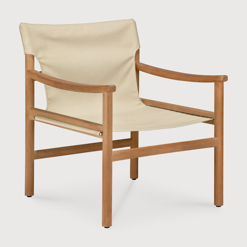Safari outdoor lounge chair - teak - Dune fabric