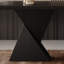 Bureau rectangulaire noir en bois massif et acrylique-109323300