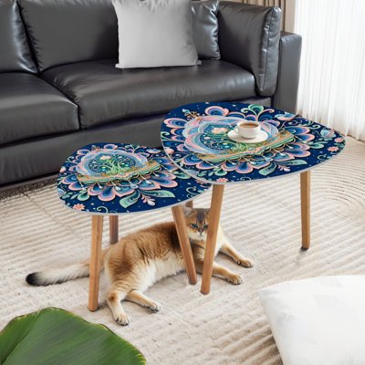 Ensemble de 2 tables basses gigognes Triangle