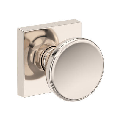 Solvang Full Dummy Knob with Contemporary Square Rose in Lifetime (PVD) Polished Nickel