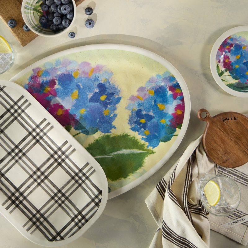 Hydrangea Ajisai Large Melamine Oval Platter