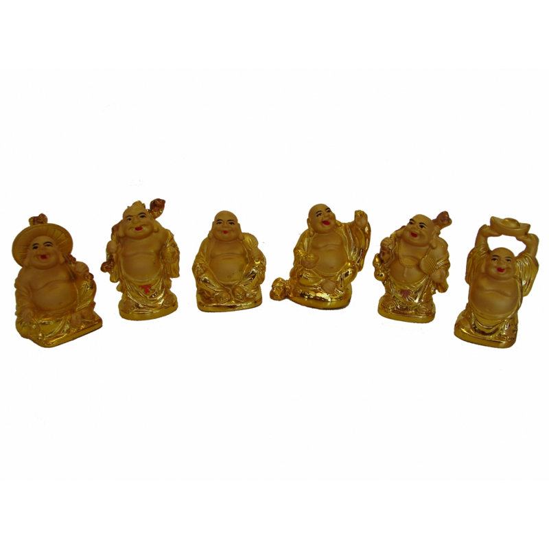 Figurine 6 pièces petit bouddha brillant