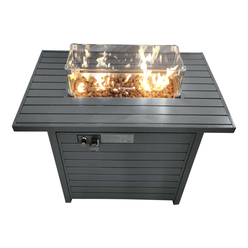 Propane Outdoor Fire Pit Table With Lid