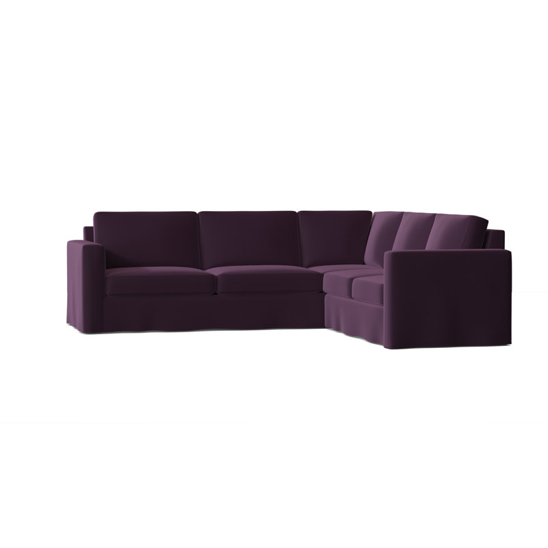 Bewley Upholstered L-Shaped Sectional, Right Hand Facing, Klein Fig, Dark Brown
