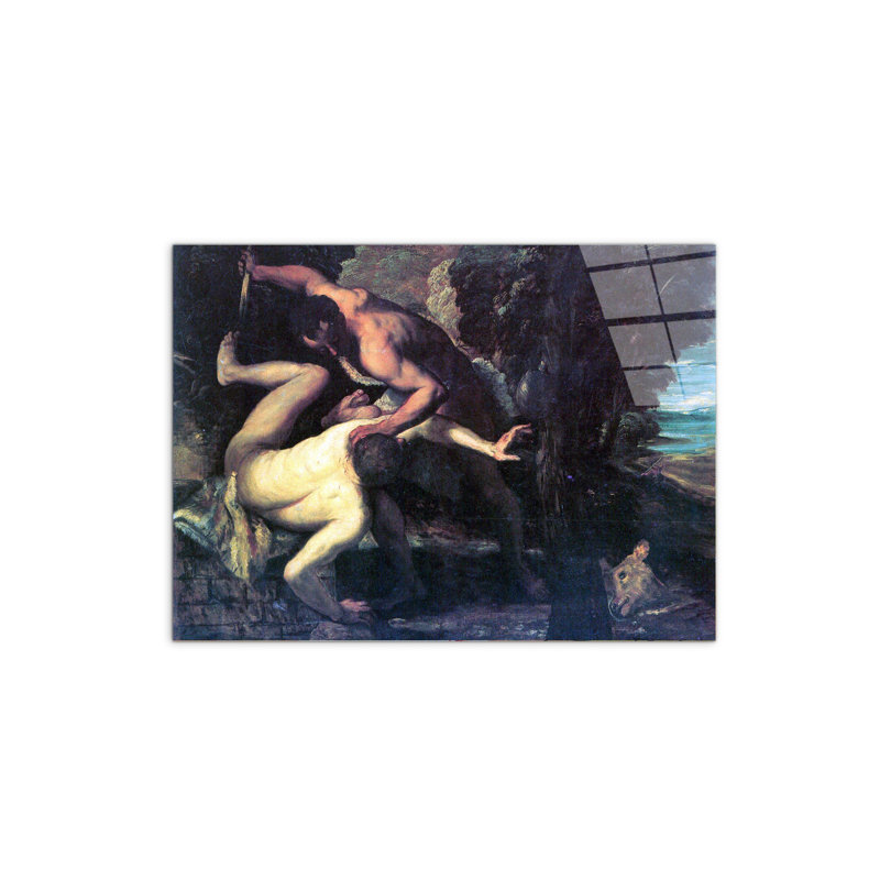 Cain and Abel by Tintoretto 57cm H X 76cm W CrystalArt Material Acrylic Glass Effect, Frameless Panel Lightweight Ready to Hang