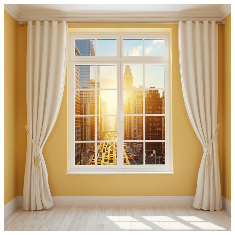 Sunset Cityscape View Wall Tapestry - Cityscape Wall Decor, 50in H x60in W with 4 Grommets