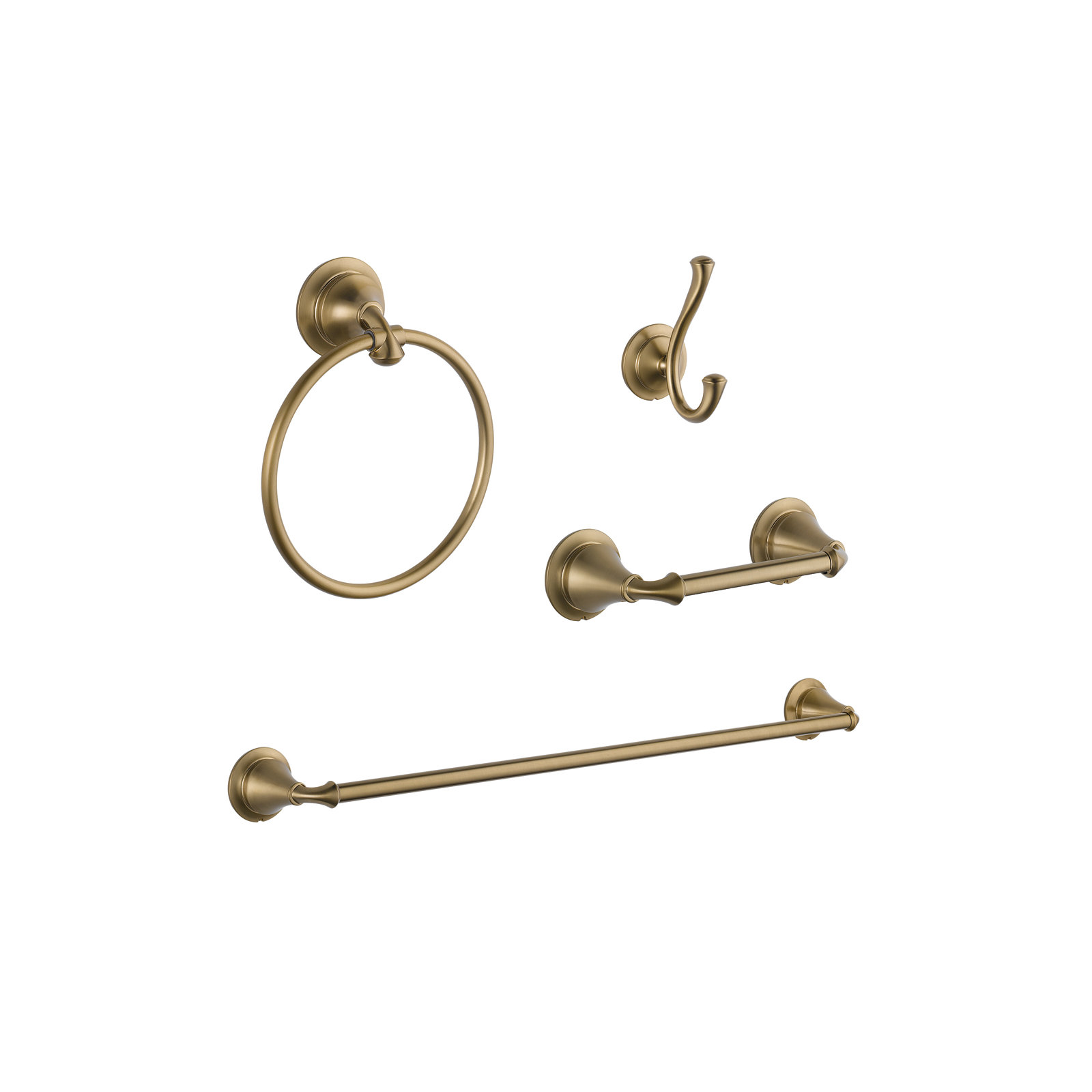 Linden 4 Piece Bathroom Hardware Set, Champagne Bronze